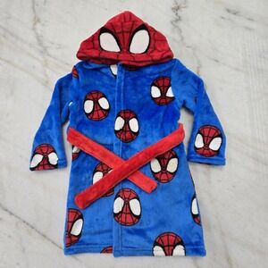 Marvel Spidey & his Amazing Friends Boys 2T/3T Cozy Long Sleeve Bathrobe Hooded